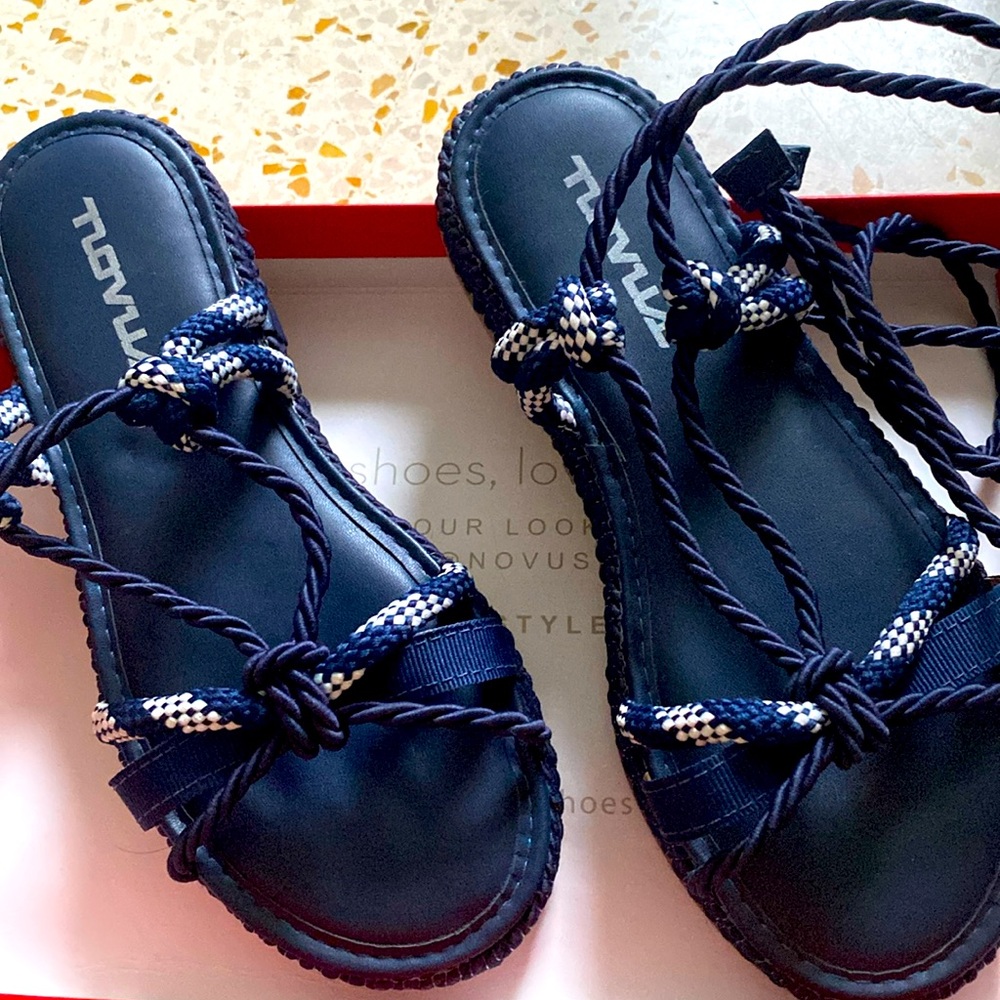 Straps sandals.